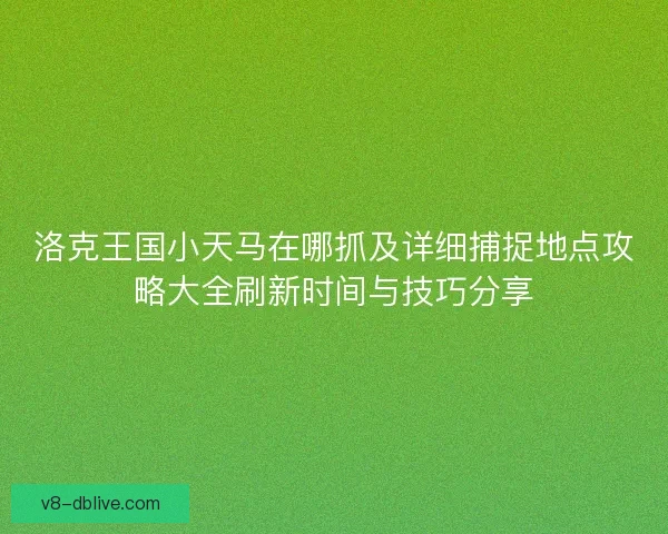 洛克王国小天马在哪抓及详细捕捉地点攻略大全刷新时间与技巧分享